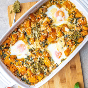 Pesto baked patato